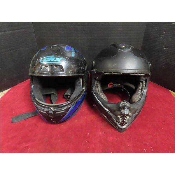 two medium helmets