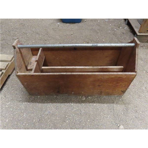 34 .5" wooden tool box with handle
