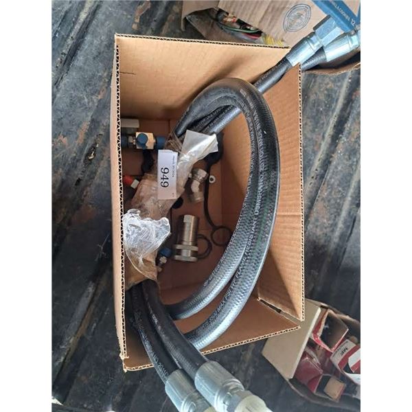 box with hydraulic hose and fittings
