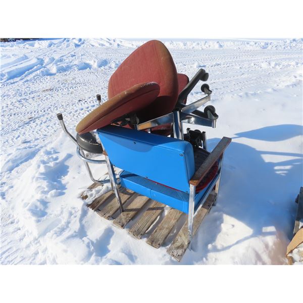 lot of chairs 4 office and one shop stool .