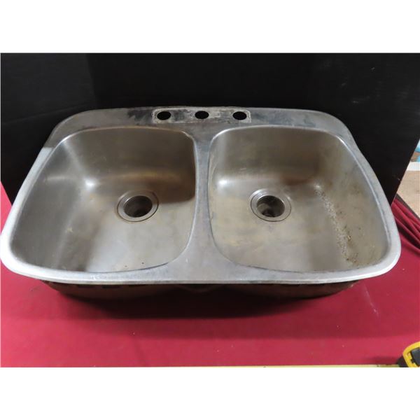 stainless double sink