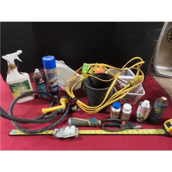 lot of repellent , polish , garden hose attachments