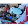Image 5 : pallet of camping dishes huge lot with lots of great condition items