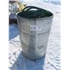 Image 1 : large galvanized barrel with garden hose