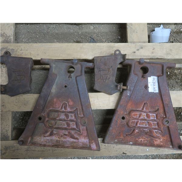 Valbrun cast iron drill ends - also grass seed attachment cast ends