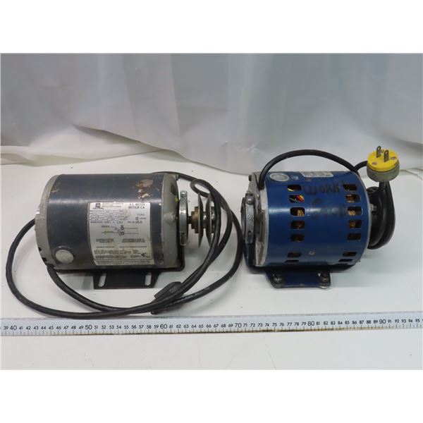pair of 1/3 HP electric motors with pulleys