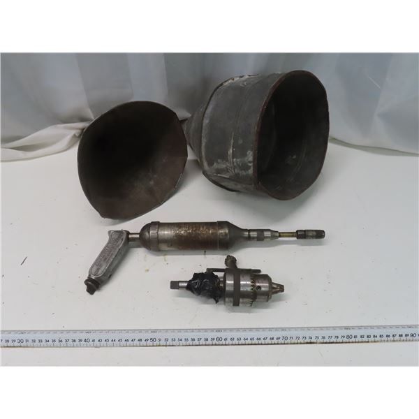 1/2" tapered drill chuck grease gun and big funnels