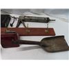 Image 3 : Toyota deck , coat hanger , coal shovel , antique caulking gun