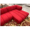 Image 4 : RED LOW SECTIONAL SOFA L 122" W 60" H 29"