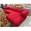 Image 7 : RED LOW SECTIONAL SOFA L 122" W 60" H 29"