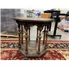 Image 2 : VINTAGE  OCTAGON 2 TIER SIDE TABLE 30" X 29.5" X 29.5"