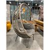 Image 2 : EGG-SHAPED PATIO CHAIR WITH CUSHION 55 X 42"