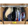 Image 2 : WARDROBE BOX WITH ASSORTED CLOTHING