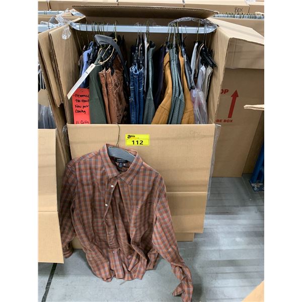 WARDROBE BOX WITH ASSORTED CLOTHING