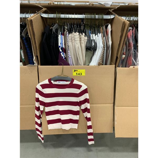 WARDROBE BOX WITH ASSORTED CLOTHING