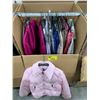 Image 1 : WARDROBE BOX WITH ASSORTED CLOTHING