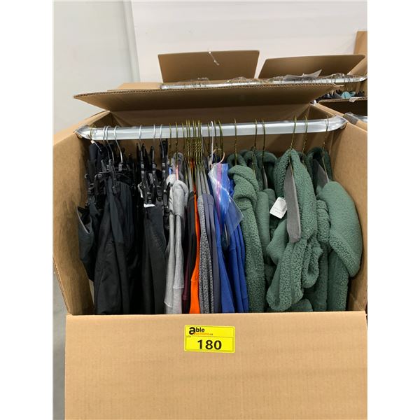 WARDROBE BOX WITH ASSORTED CLOTHING