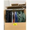 Image 1 : WARDROBE BOX WITH ASSORTED CLOTHING