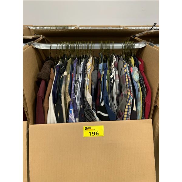 WARDROBE BOX WITH ASSORTED CLOTHING