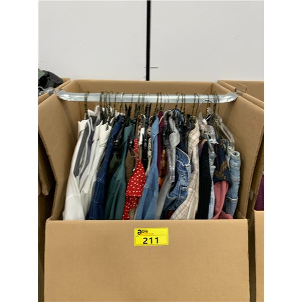 WARDROBE BOX WITH ASSORTED CLOTHING