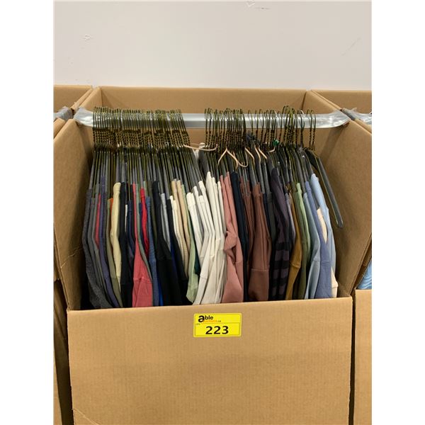 WARDROBE BOX WITH ASSORTED CLOTHING