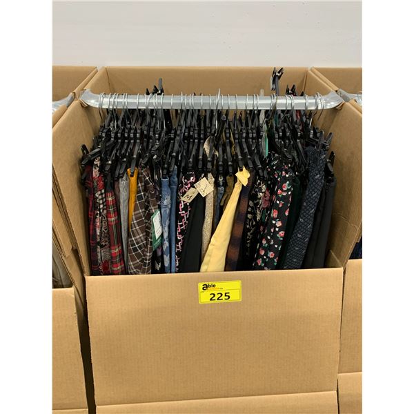 WARDROBE BOX WITH ASSORTED CLOTHING