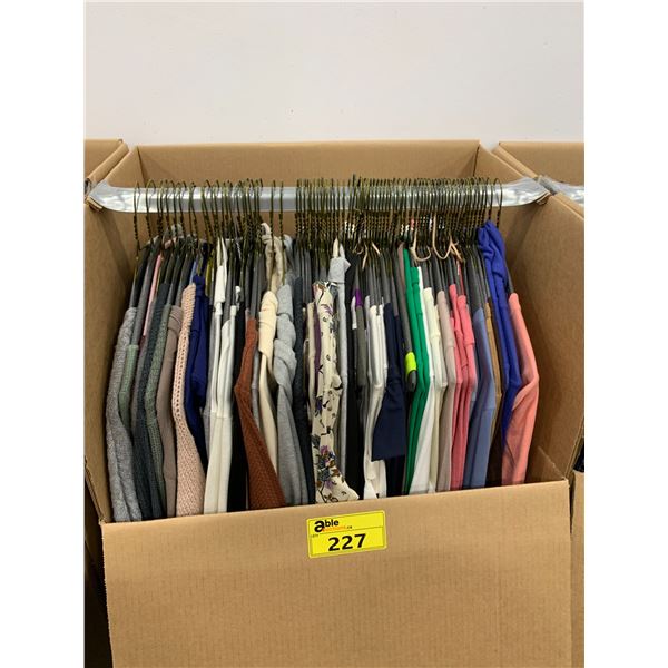 WARDROBE BOX WITH ASSORTED CLOTHING