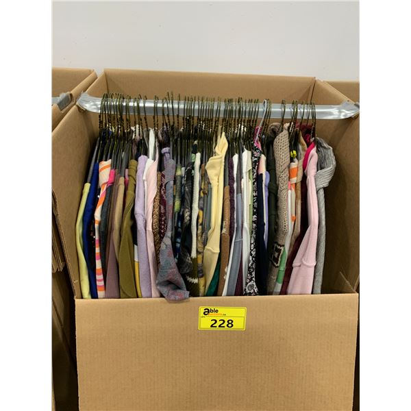 WARDROBE BOX WITH ASSORTED CLOTHING