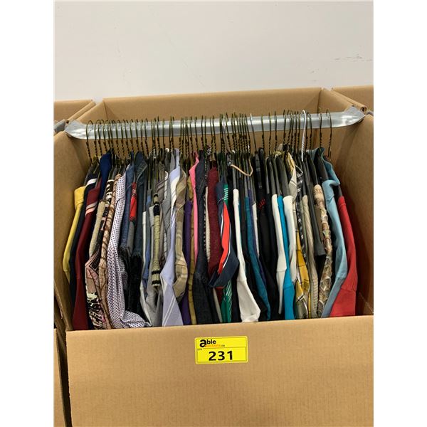 WARDROBE BOX WITH ASSORTED CLOTHING