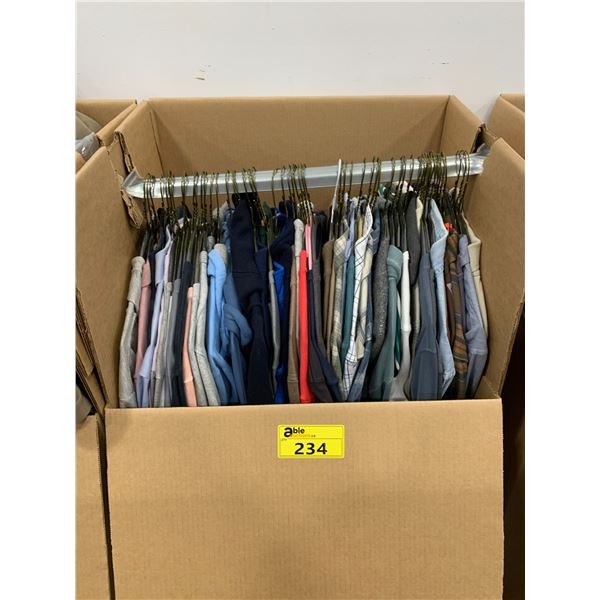 WARDROBE BOX WITH ASSORTED CLOTHING