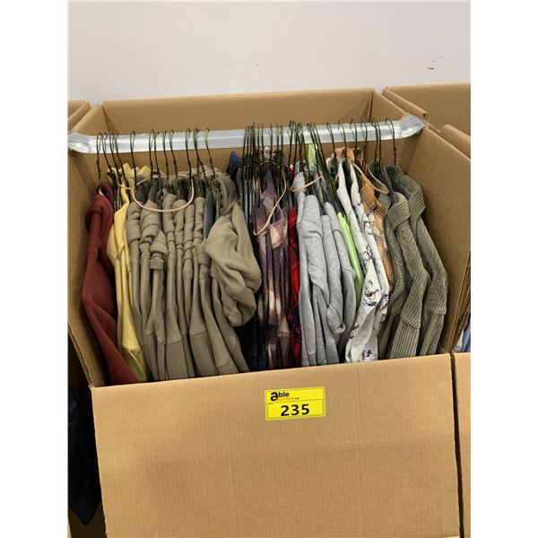 WARDROBE BOX WITH ASSORTED CLOTHING