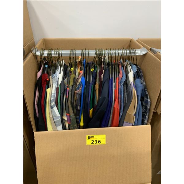 WARDROBE BOX WITH ASSORTED CLOTHING