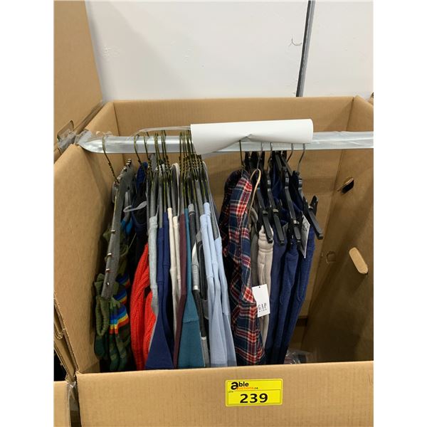 WARDROBE BOX WITH ASSORTED CLOTHING