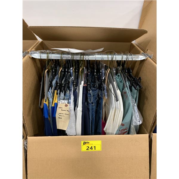 WARDROBE BOX WITH ASSORTED CLOTHING