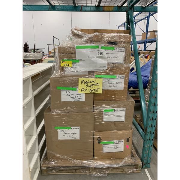 PALLET OF SET DEC ITEMS INCLUDING MEDICAL SUPPLIES