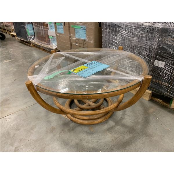 GLASS TOP COFFEE TABLE