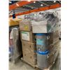 Image 2 : PALLET OF SET DEC ITEMS INCLUDING; GYM CEILING FLAGS, WATER JUGS, FOLDING CHAIRS, WHITEBOARD AND