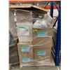 Image 1 : PALLET OF SET DEC ITEMS INCLUDING; WINDOW TREATMENTS, TRIPOD, FRAMED ART AND MORE