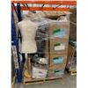 Image 3 : PALLET OF SET DEC ITEMS INCLUDING; WINDOW TREATMENTS, TRIPOD, FRAMED ART AND MORE