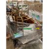 Image 3 : PALLET OF SET DEC ITEMS INCLUDING; HEADBOARDS, DINING CHAIRS AND BATHTUB