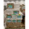Image 1 : PALLET OF SET DEC ITEMS INCLUDING; TRAYS AND ICE BUCKETS, CHAIR, COFFEE TABLE, BLANKETS AND MORE