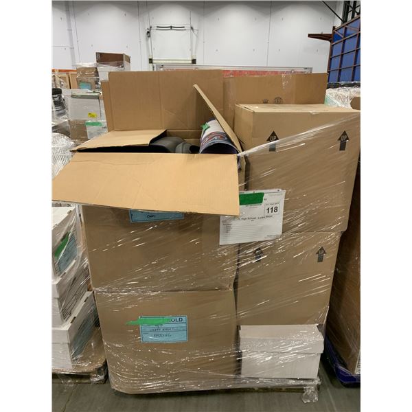 PALLET OF SET DEC ITEMS INCLUDING; CLOTHING, CLEATS AND MORE