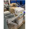 Image 3 : PALLET OF SET DEC ITEMS INCLUDING; DOOR HARDWARE, LOCKS, RECYCLING BINS AND MORE
