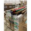 Image 2 : PALLET OF SET DEC ITEMS INCLUDING; ART SUPPLIES, MATTRESS COVERS, HARDWARE AND MORE