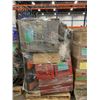 Image 3 : PALLET OF SET DEC ITEMS INCLUDING; COOLER, BIKE TIRES, TOOLBOX, CRATES AND MORE