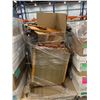 Image 2 : PALLET OF SET DEC ITEMS INCLUDING; DINING TABLE, LAMP, CHAIR, SIDE TABLE AND MORE