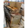 Image 3 : PALLET OF SET DEC ITEMS INCLUDING; DINING TABLE, LAMP, CHAIR, SIDE TABLE AND MORE