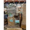 Image 3 : PALLET OF SET DEC ITEMS INCLUDING; CRAB TRAPS, PROPANE TANK, JERRY CANS AND MORE