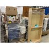 Image 1 : PALLET OF SET DEC ITEMS INCLUDING; BOOKSHELF, COFFEE TABLE, MARIONETTES AND MORE