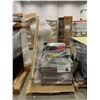 Image 1 : PALLET OF SET DEC ITEMS INCLUDING; QUEEN RATTAN HEADBOARD, FILE CABINETS, RECORD PLAYER, WOODSTOV...